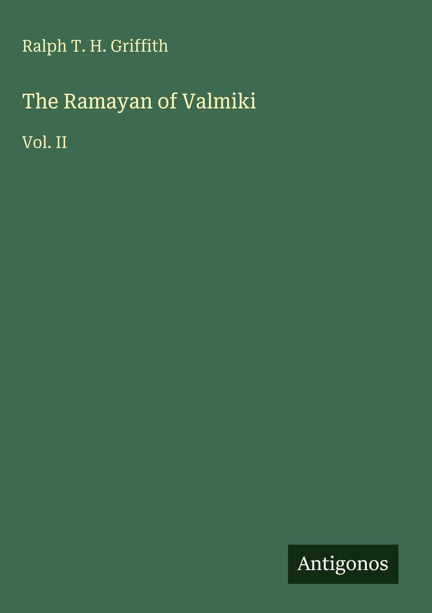 Vorderes Coverbild The Ramayan of Valmiki