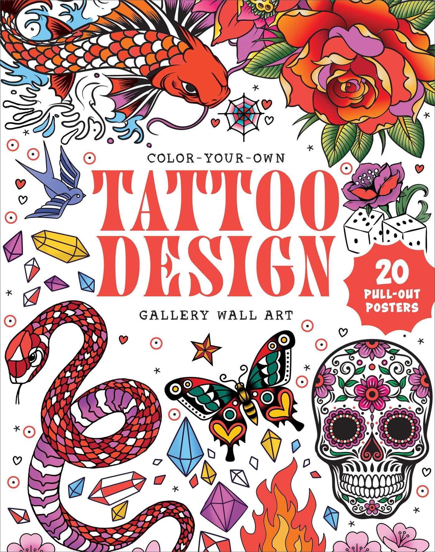 Vorderes Coverbild Tattoo Design: Coloring Book