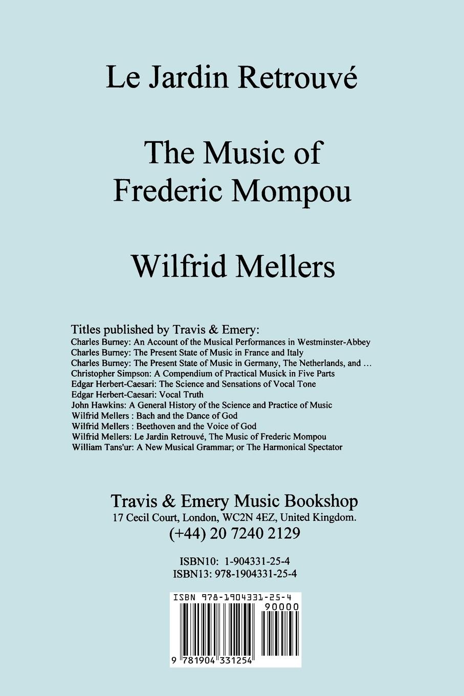 Rückseitencover Le Jardin Retrouve. the Music of Frederic Mompou.