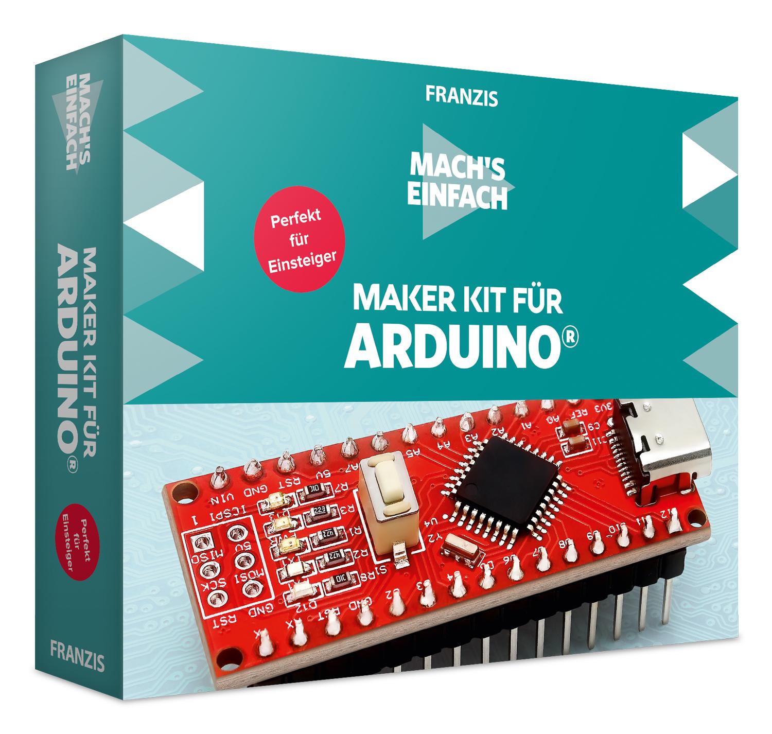 Vorderes Coverbild FRANZIS 67193 - Mach's einfach - Maker Kit für Arduino Perfekt für Einsteiger