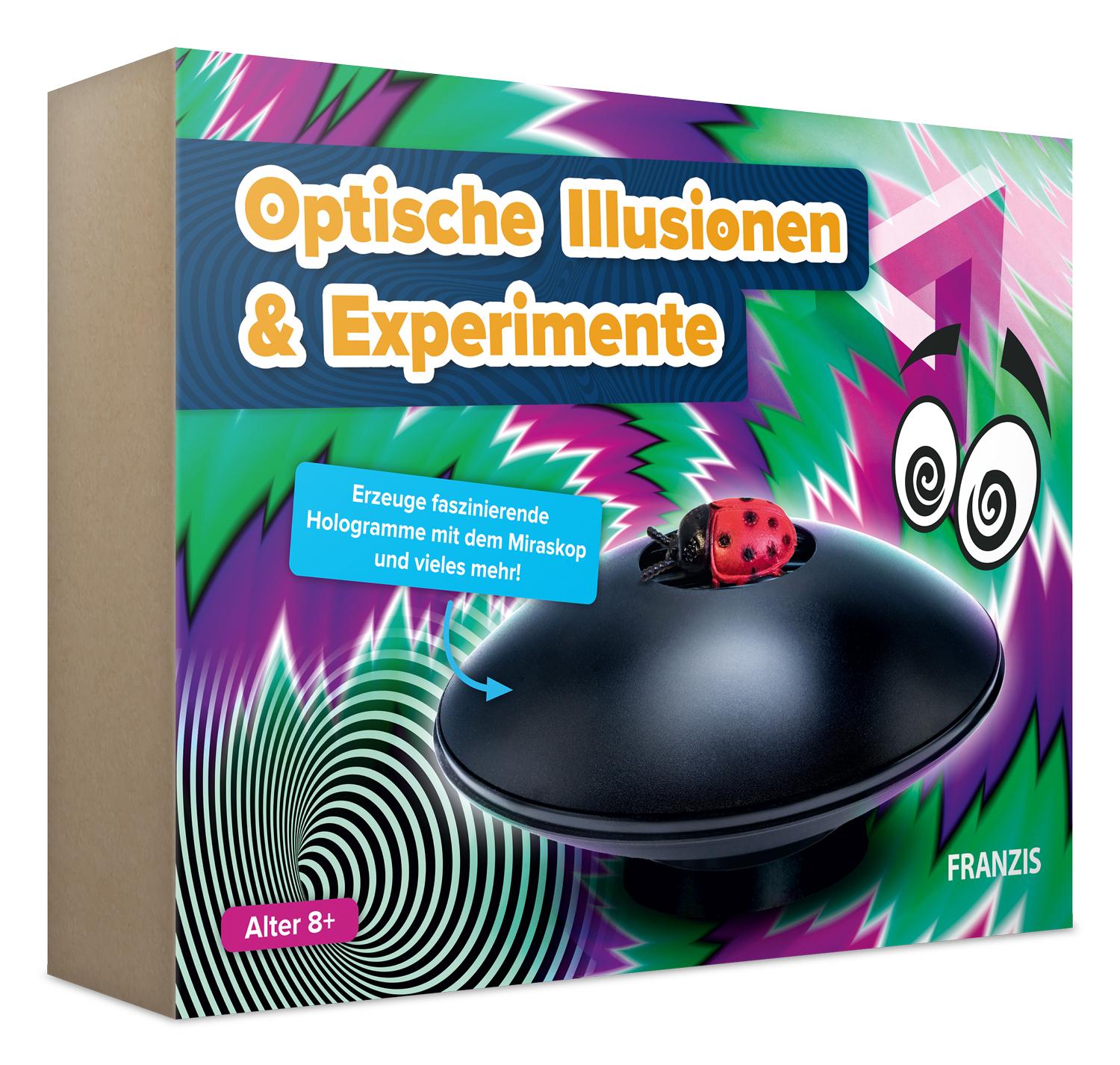 Vorderes Coverbild FRANZIS 67230 - Optische Illusionen und Experimente - Erzeuge faszinierende Hologramme mit dem Miraskop und vieles mehr! Für Kinder ab 8 Jahren
