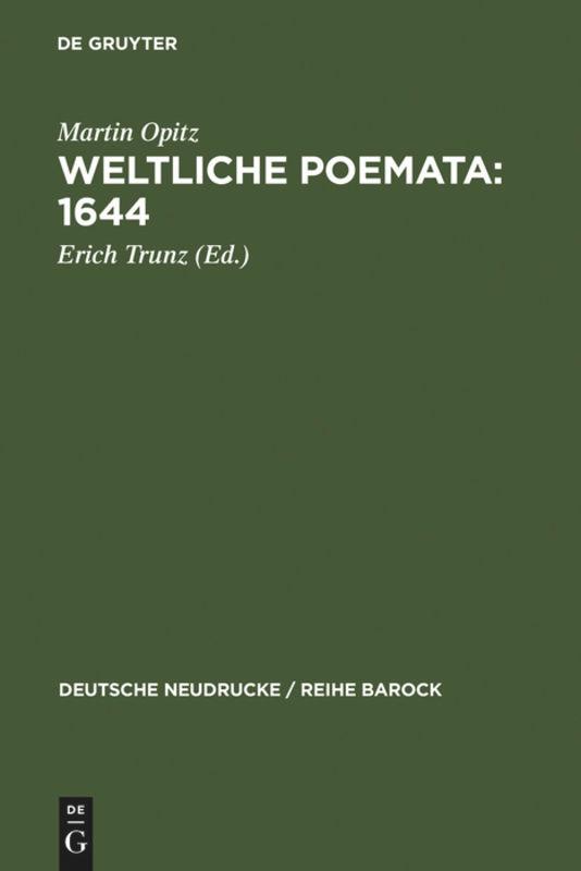 Vorderes Coverbild Weltliche Poemata : 1644