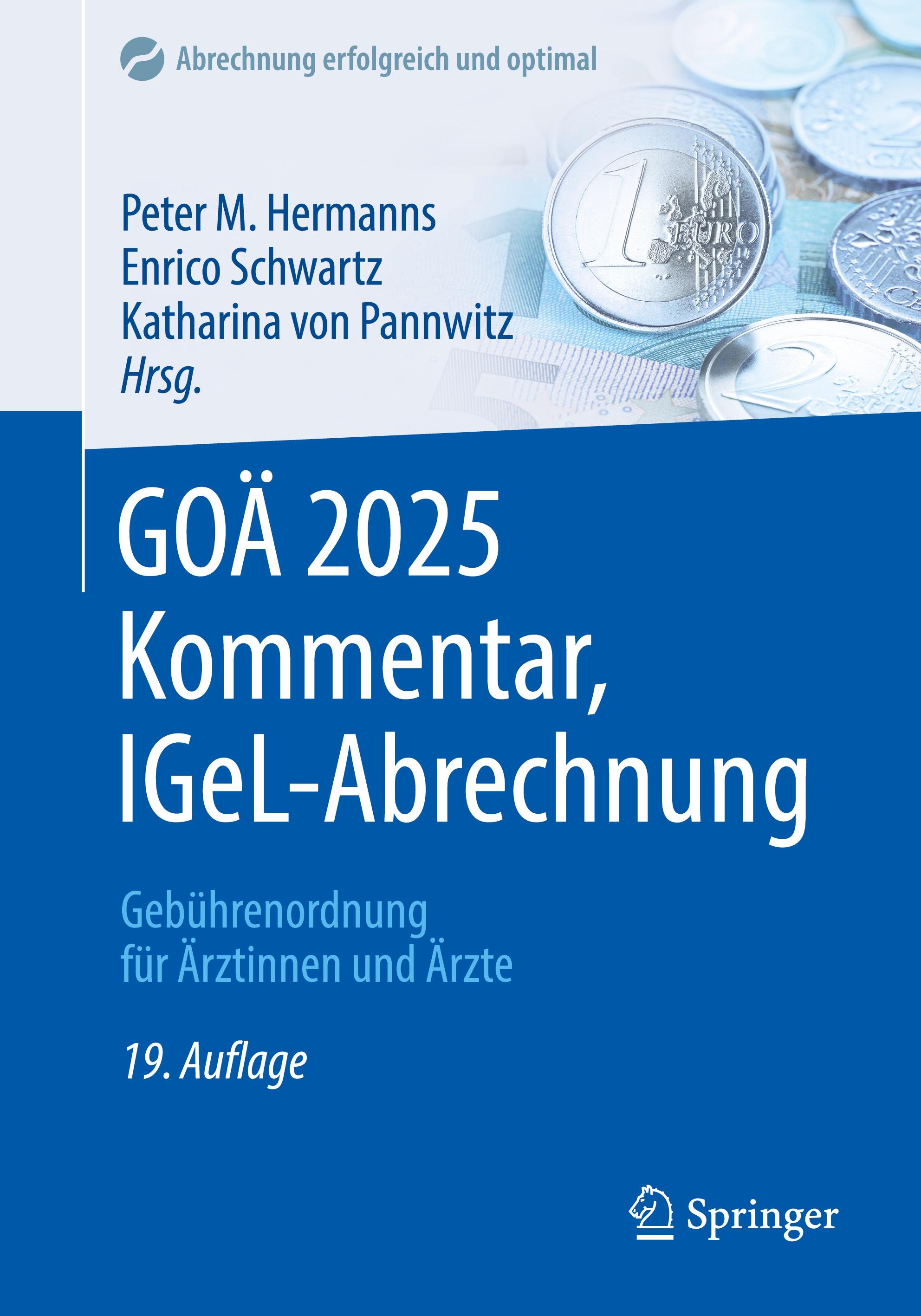 Vorderes Coverbild GOÄ 2025 Kommentar, IGeL-Abrechnung