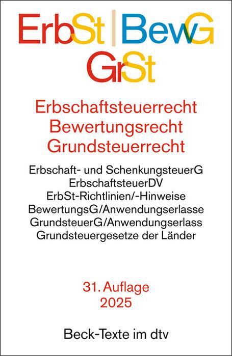 Vorderes Coverbild Erbschaftsteuerrecht / Bewertungsrecht / Grundsteuerrecht. ErbSt / BewG / GrSt
