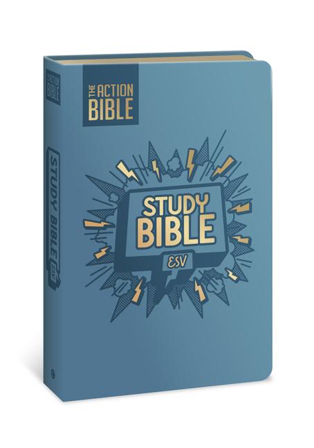 Vorderes Coverbild The Action Bible Study Bible Esv, Leathersoft, Blue, Full Color