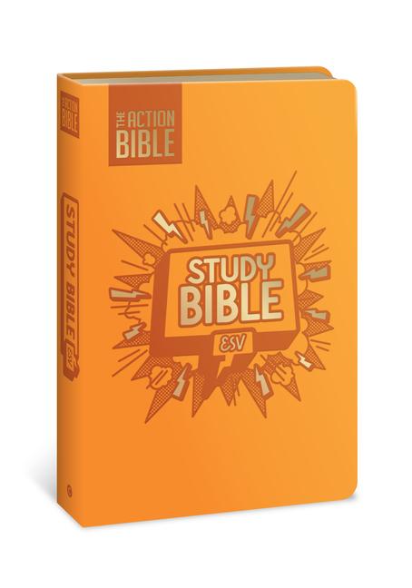 Vorderes Coverbild The Action Bible Study Bible Esv, Leathersoft, Orange, Full Color