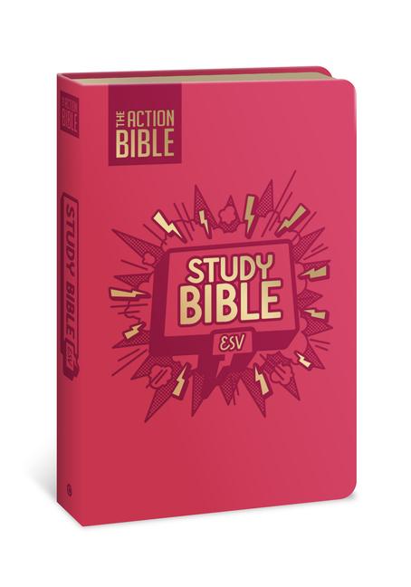Vorderes Coverbild The Action Bible Study Bible Esv, Leathersoft, Pink, Full Color