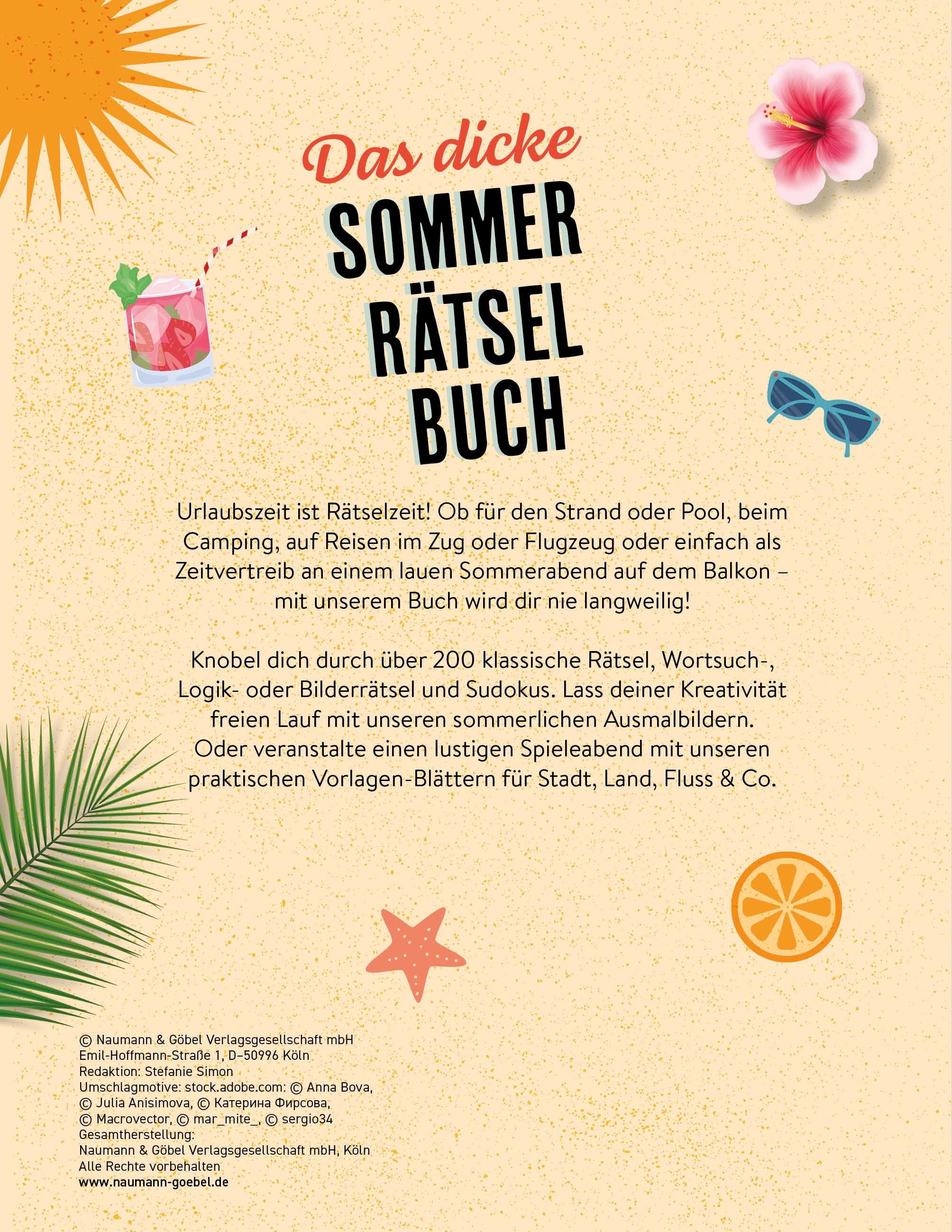Rückseitencover Das dicke Sommer-Rätselbuch