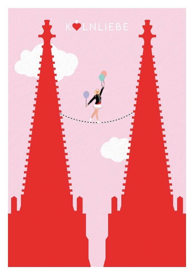 Beispielinhalt (Bild) Postkartenblock Köln-Liebe