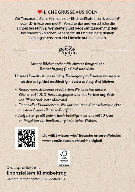 Rückseitencover Postkartenblock Köln-Liebe