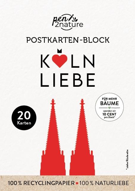 Vorderes Coverbild Postkartenblock Köln-Liebe