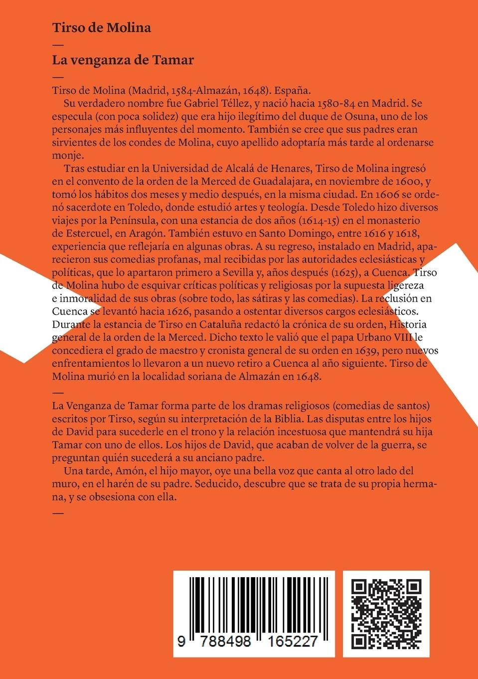 Rückseitencover La venganza de Tamar