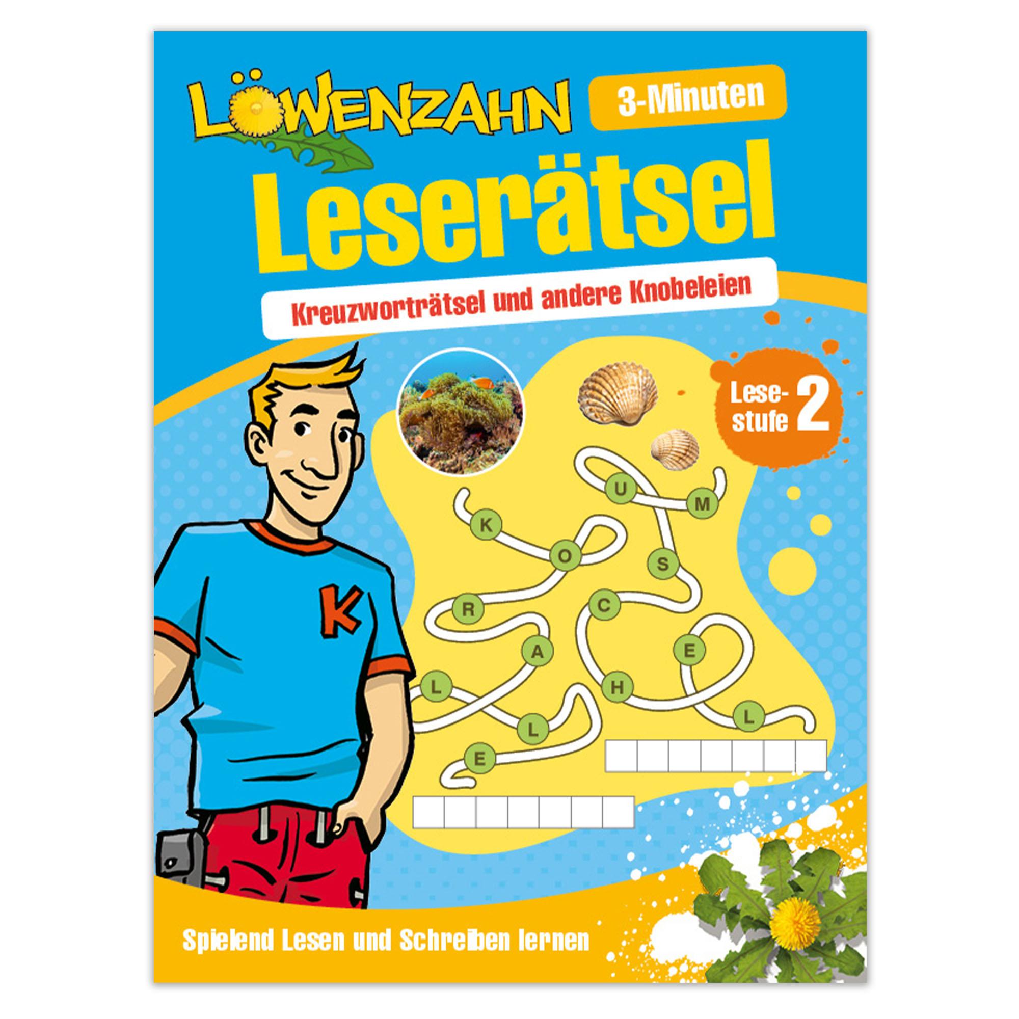 Vorderes Coverbild Löwenzahn-3-Minuten Leserätsel: Kreuzworträtsel und andere Knobeleien