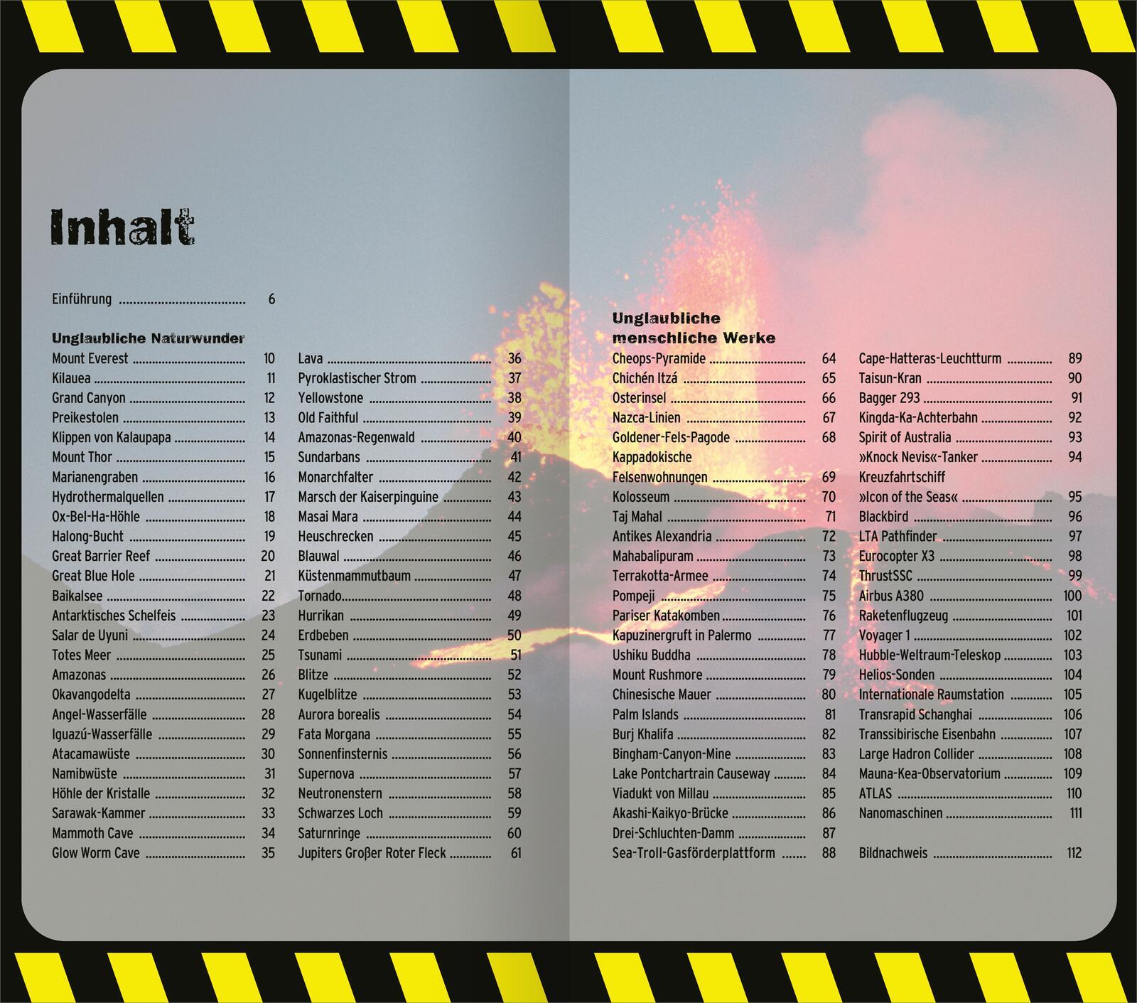 Beispielinhalt (Bild) Die 100 unglaublichsten Dinge der Welt