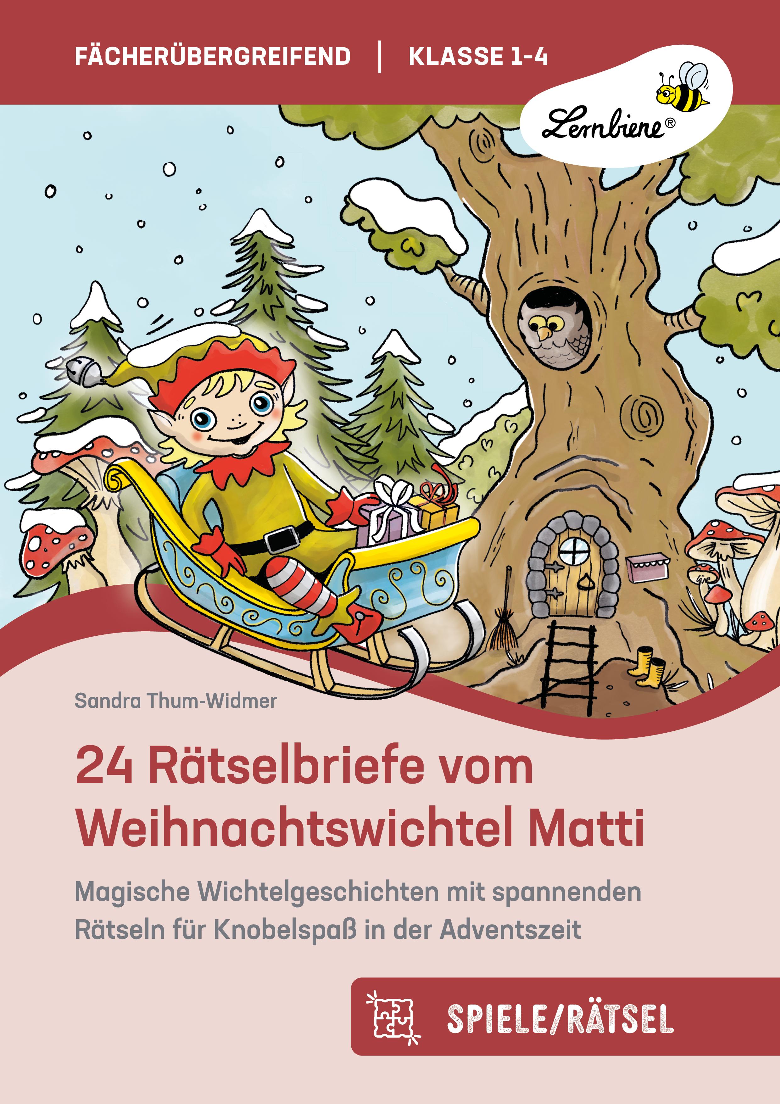 Vorderes Coverbild 24 Rätselbriefe vom Weihnachtswichtel Matti