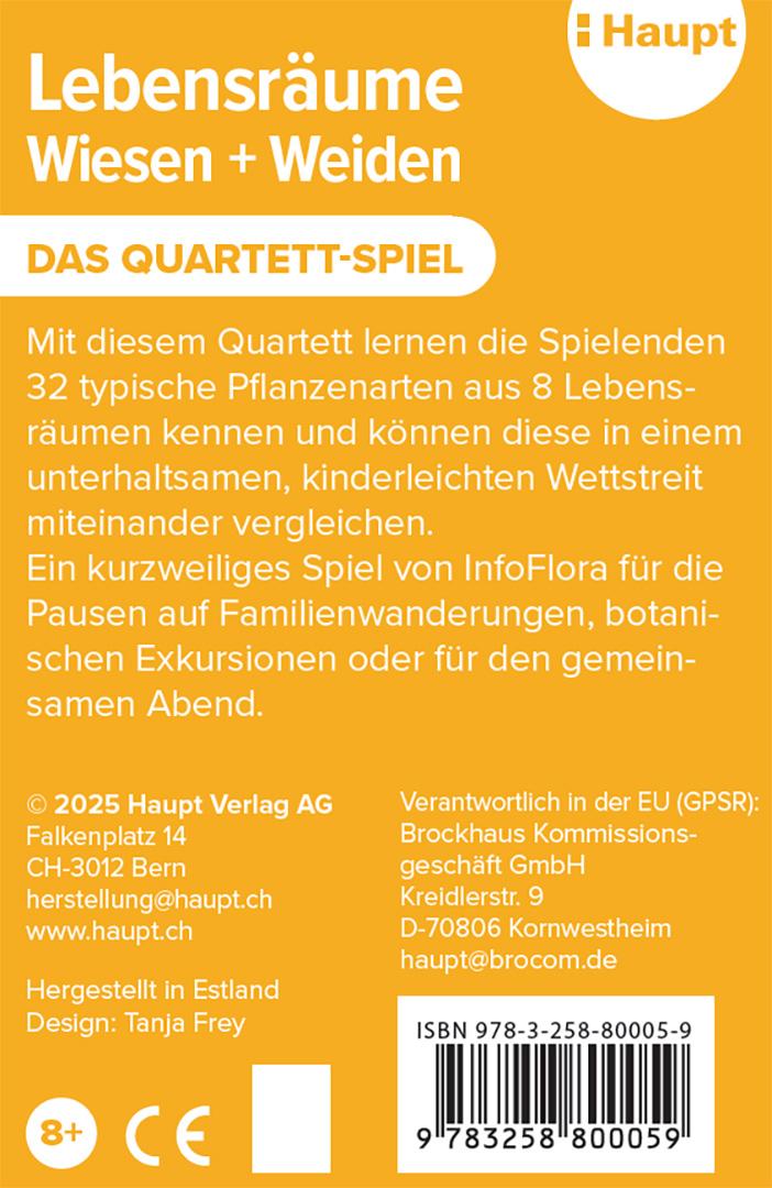 Rückseitencover Lebensräume Wiesen und Weiden - das Quartett-Spiel
