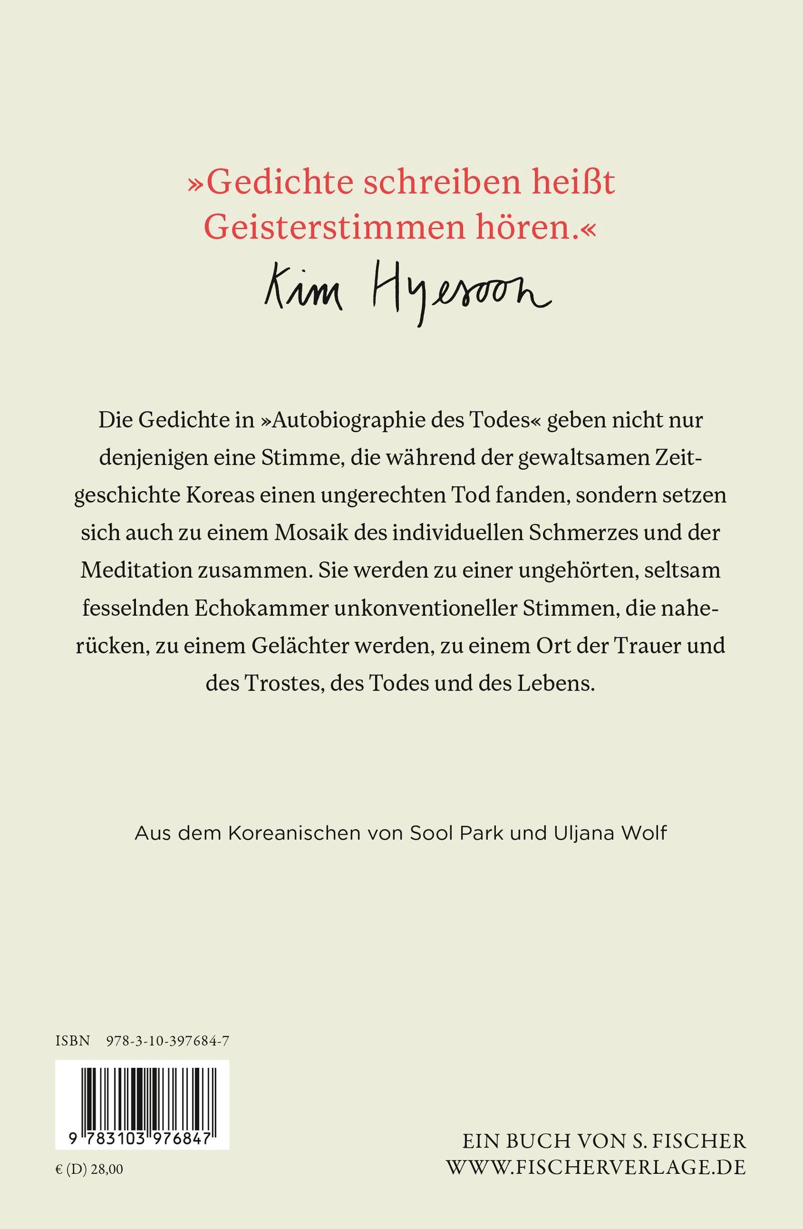 Rückseitencover Autobiographie des Todes