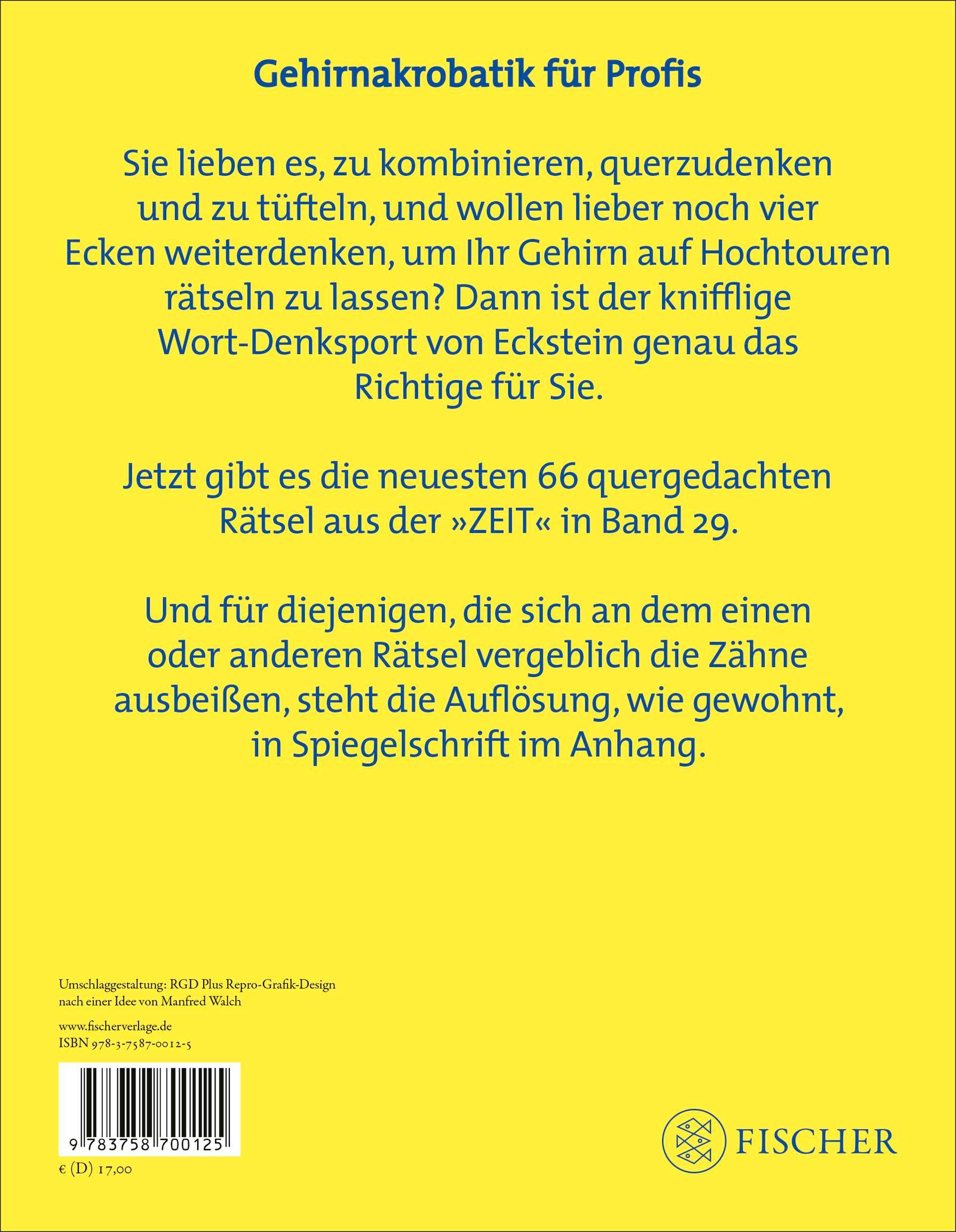 Rückseitencover Eckstein - Um die Ecke gedacht 29