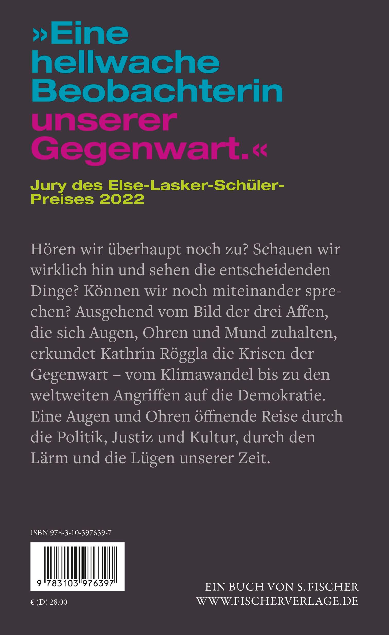 Rückseitencover Nichts sagen. Nichts hören. Nichts sehen.
