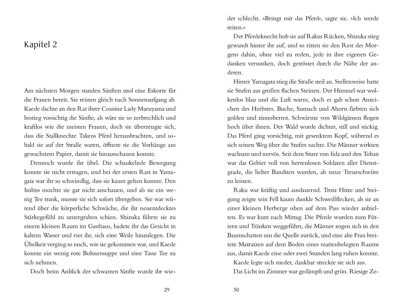 Beispielinhalt (Bild) Der Clan der Otori. Der Pfad im Schnee