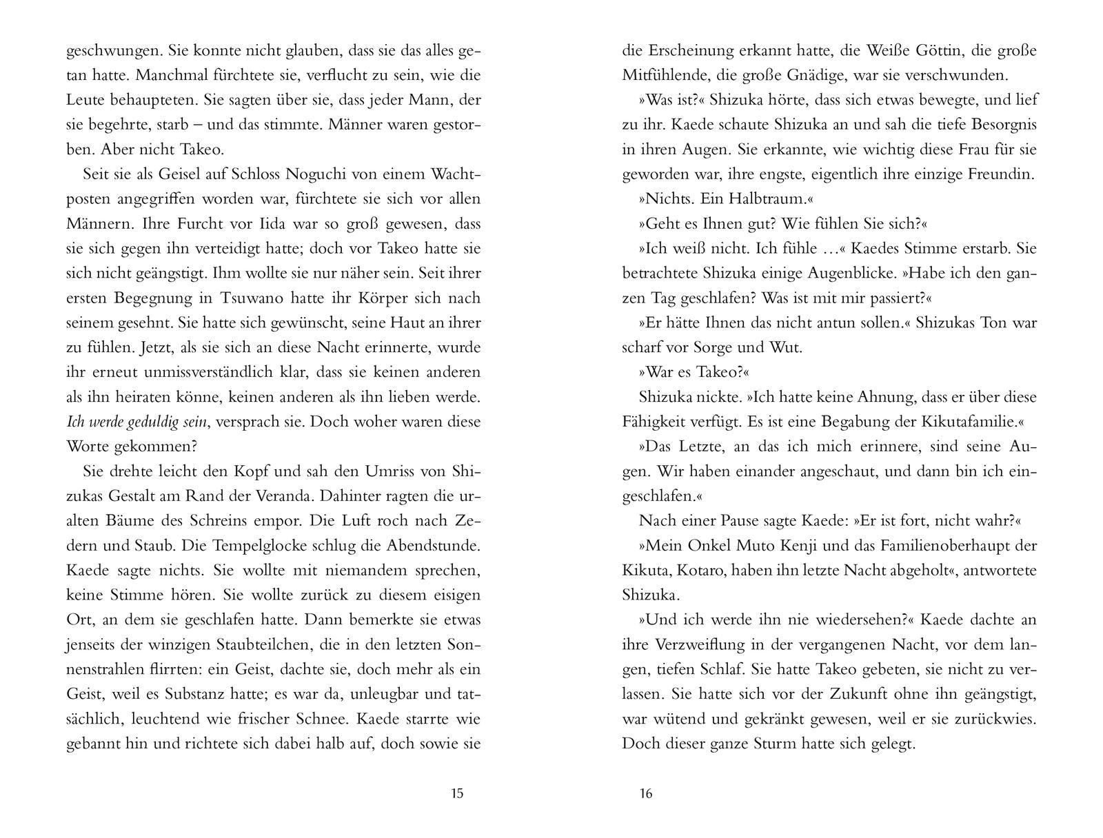 Beispielinhalt (Bild) Der Clan der Otori. Der Pfad im Schnee