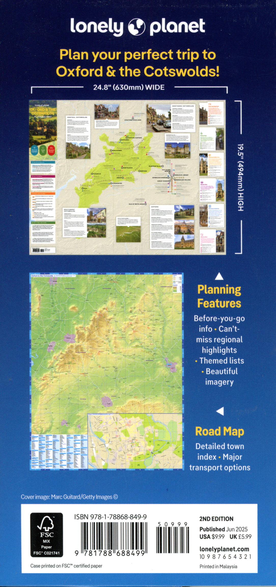 Beispielinhalt (Bild) Lonely Planet Oxford & the Cotswolds Planning Map