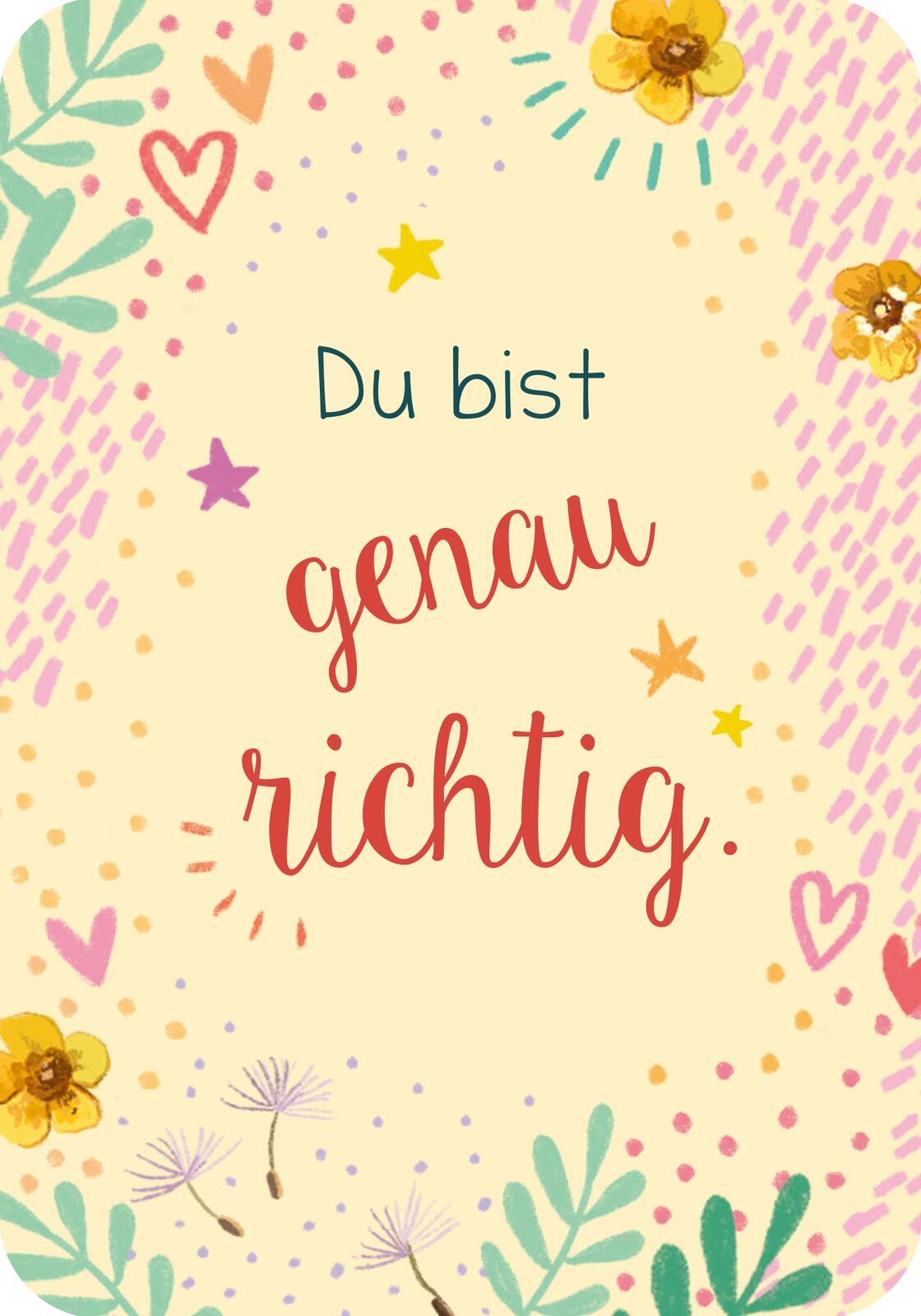 Beispielinhalt (Bild) Du bist genau richtig! - 50 Karten für dich