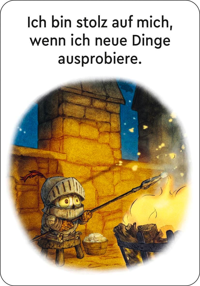 Beispielinhalt (Bild) Die kleine Rittereule Mutmachkarten