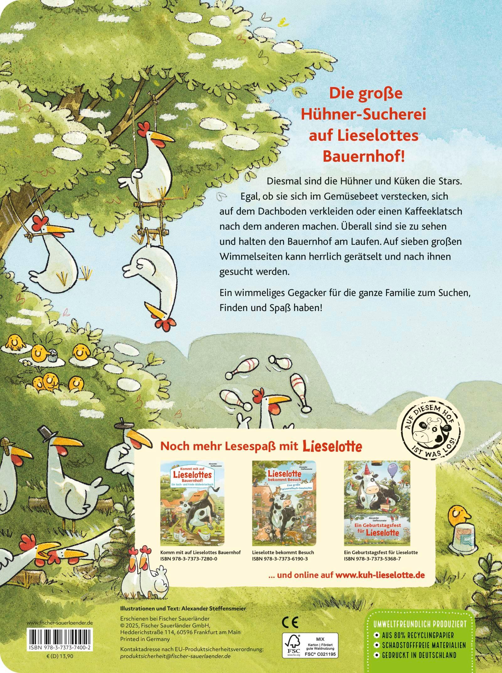 Rückseitencover Lieselotte: Hühner, Hühner überall!