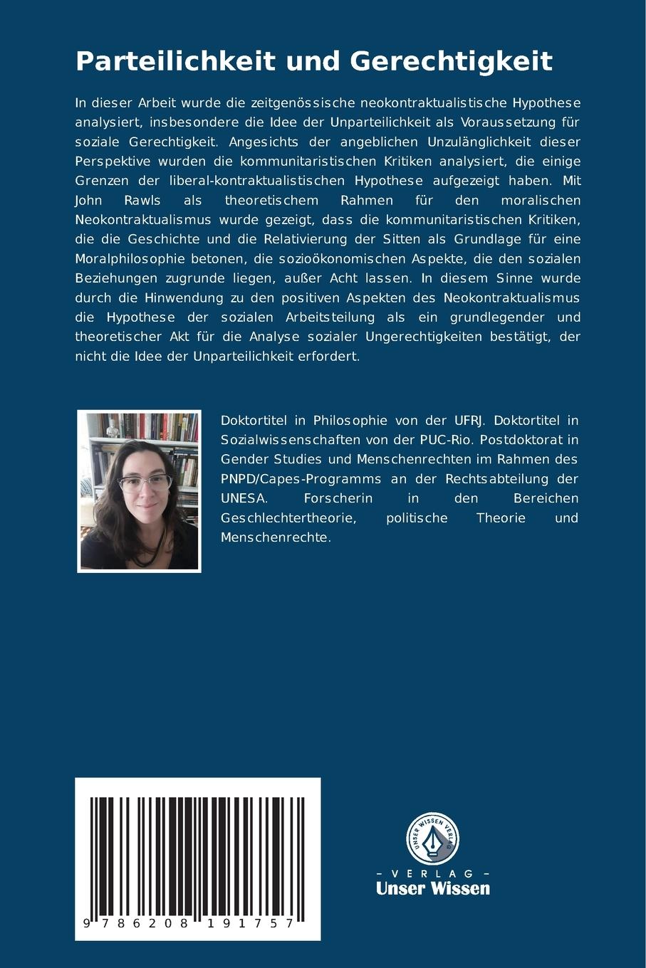 Rückseitencover Parteilichkeit und Gerechtigkeit