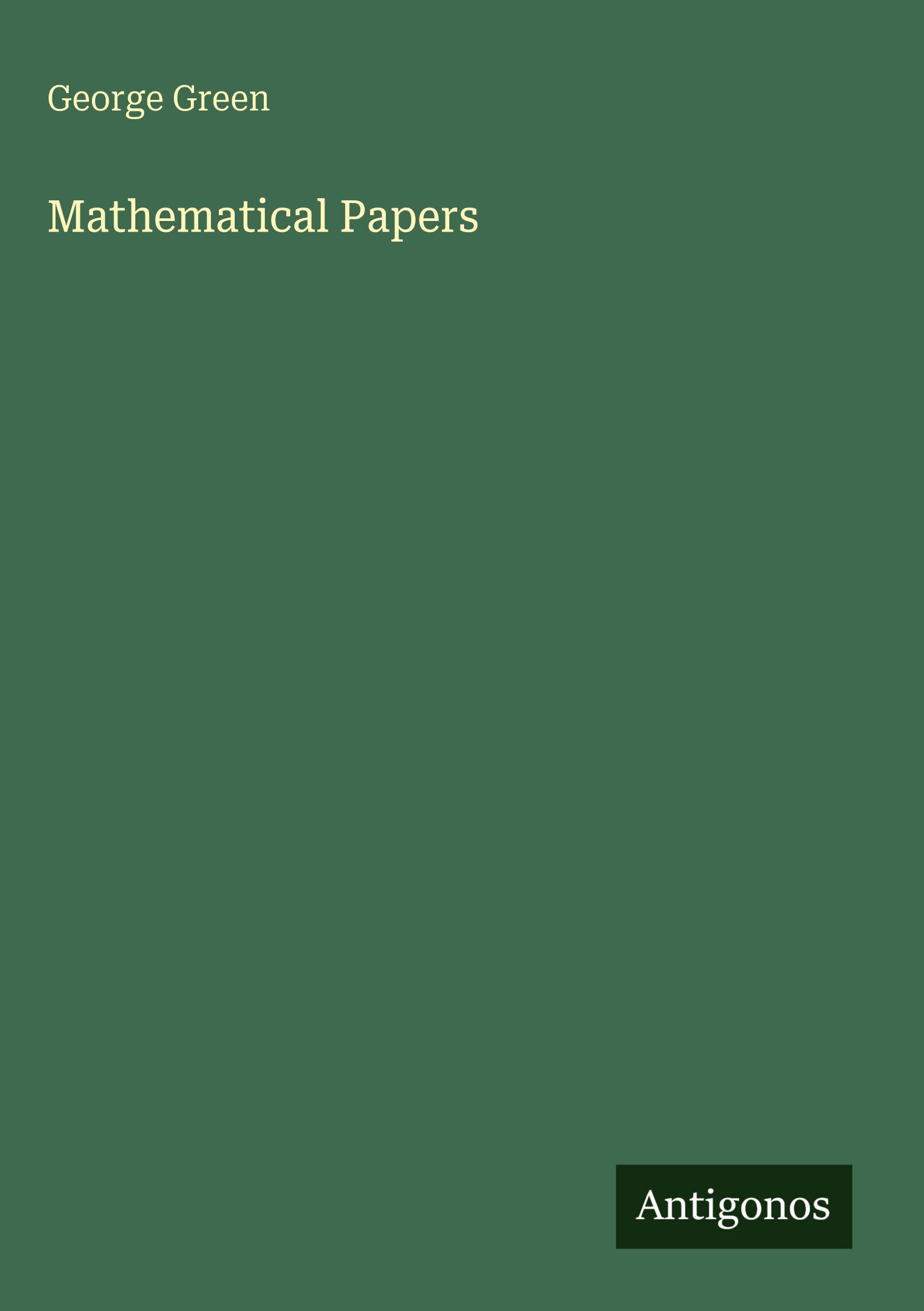 Vorderes Coverbild Mathematical Papers