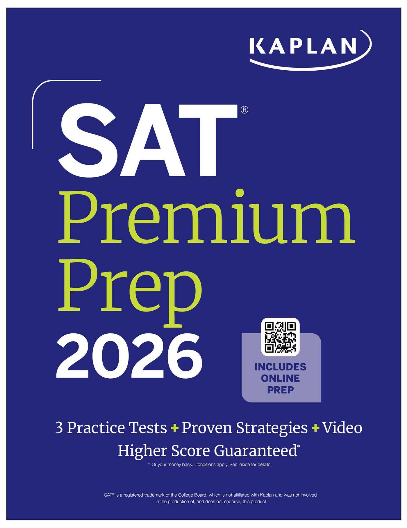 Vorderes Coverbild SAT Premium Prep 2026: Includes 3 Full Length Practice Tests, 700+ Practice Questions, + 1 Year Online Access to Quizzes and Video Lessons and Tutorials