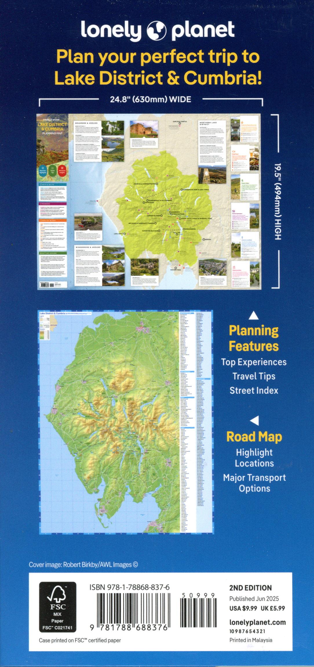 Beispielinhalt (Bild) Lonely Planet Lake District & Cumbria Planning Map