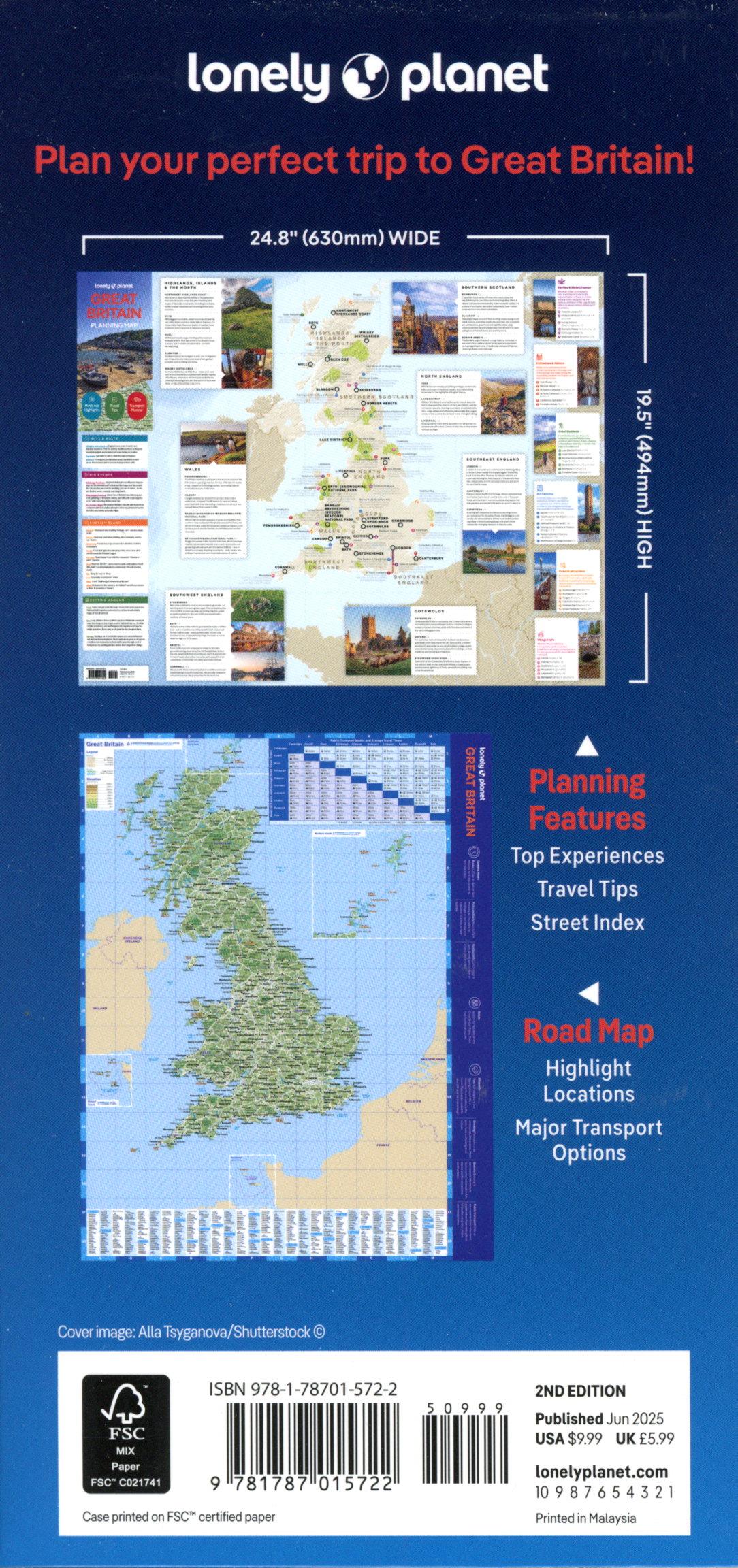 Beispielinhalt (Bild) Lonely Planet Great Britain Planning Map