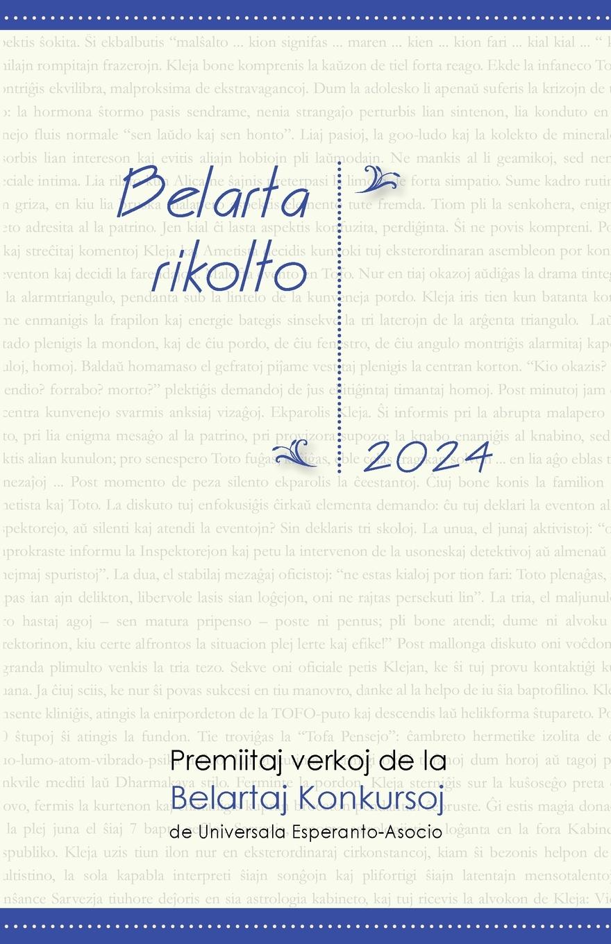Vorderes Coverbild Belarta Rikolto 2024. Premiitaj Verkoj de la Belartaj Konkursoj de Universala Esperanto-Asocio