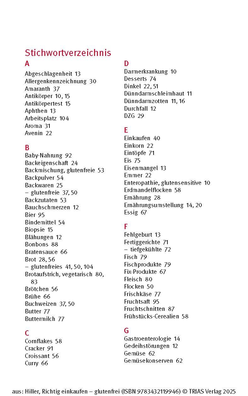Beispielinhalt (Bild) Richtig einkaufen glutenfrei