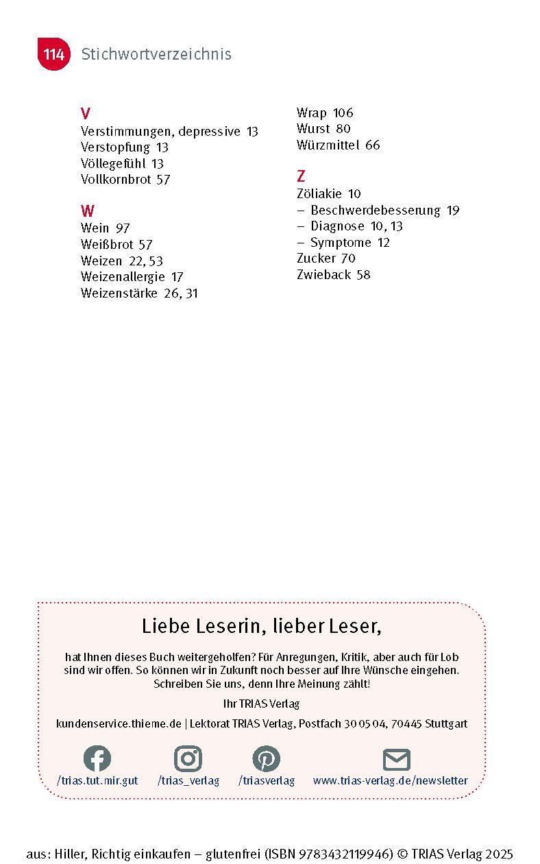 Beispielinhalt (Bild) Richtig einkaufen glutenfrei