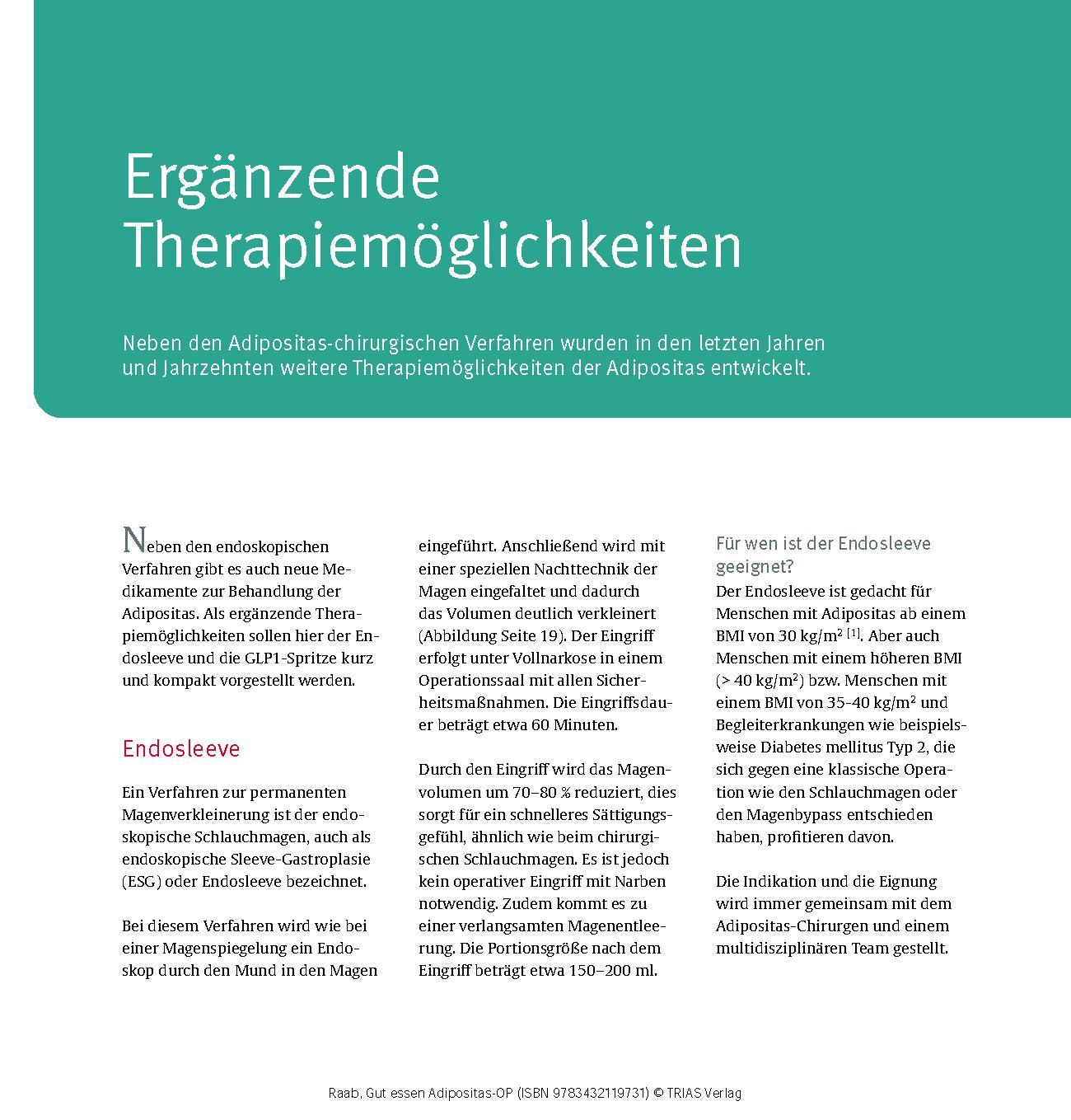 Beispielinhalt (Bild) Gut essen Adipositas-OP