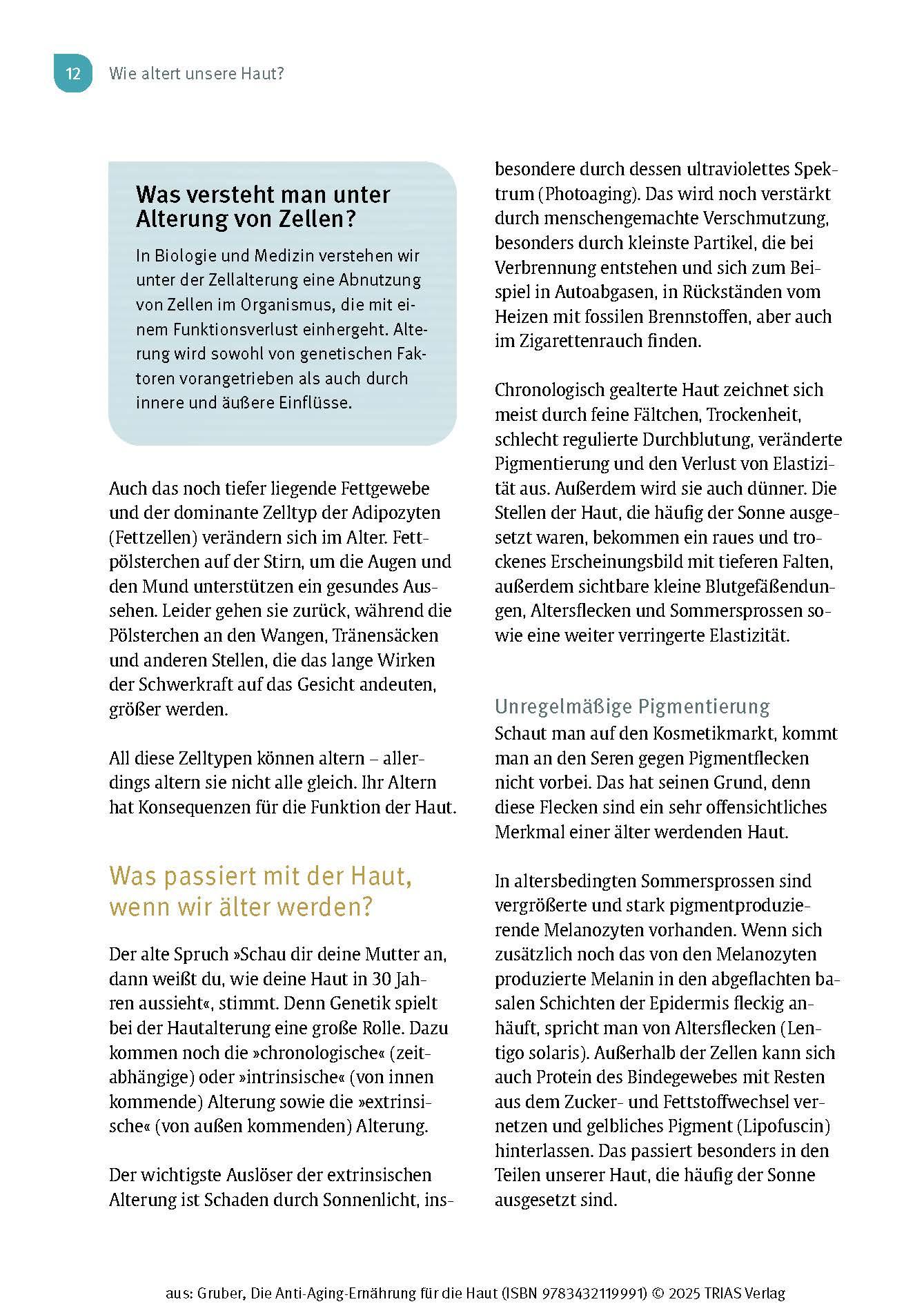 Beispielinhalt (Bild) Die Anti-Aging-Ernährung für die Haut