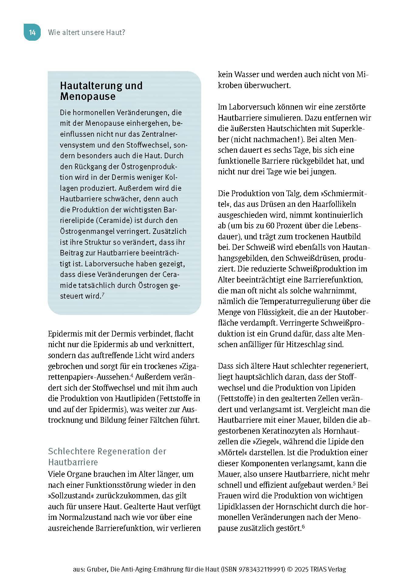 Beispielinhalt (Bild) Die Anti-Aging-Ernährung für die Haut