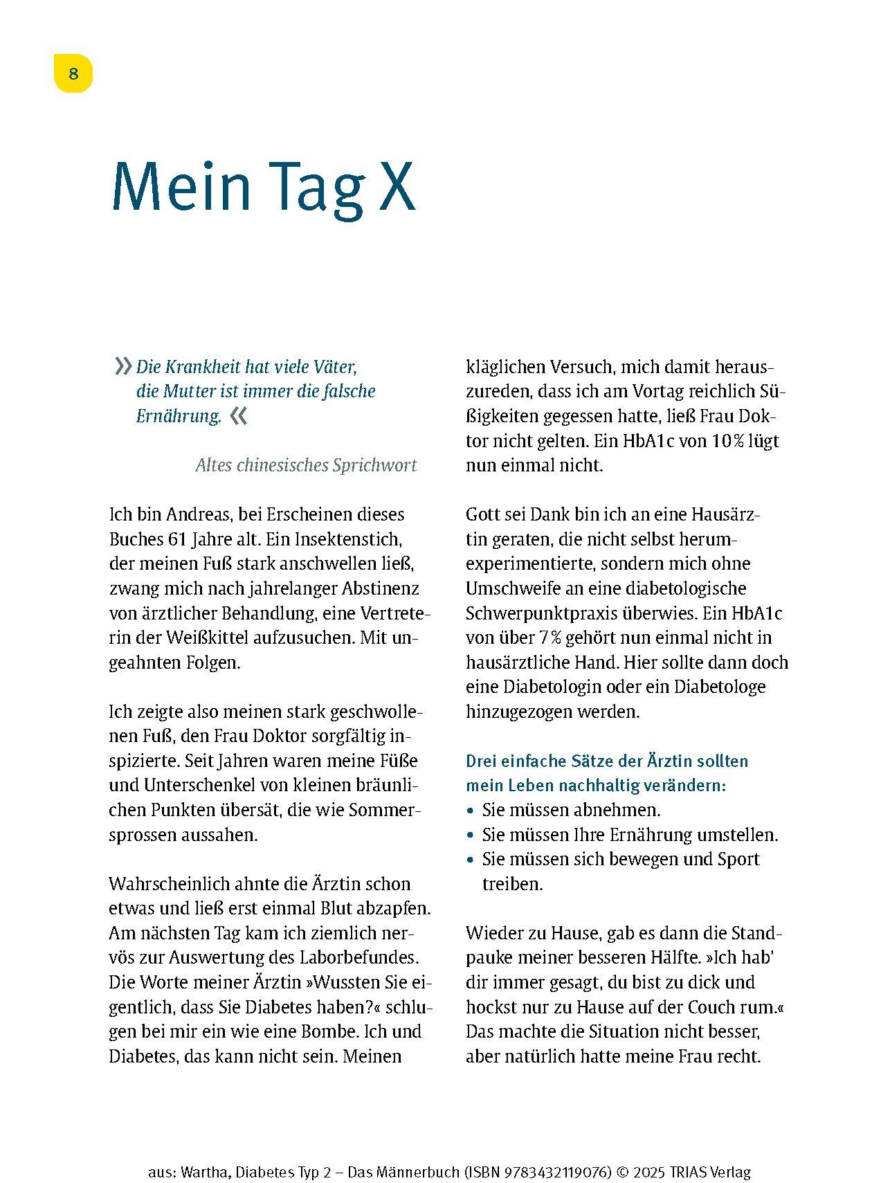 Beispielinhalt (Bild) Diabetes Typ 2 - Das Männerbuch