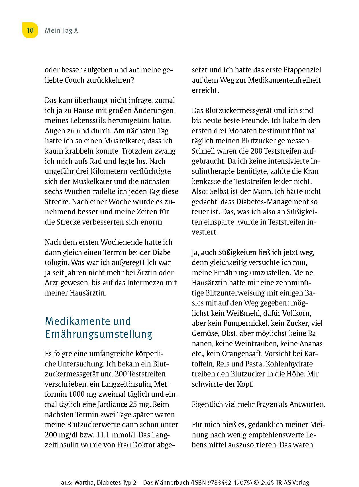 Beispielinhalt (Bild) Diabetes Typ 2 - Das Männerbuch