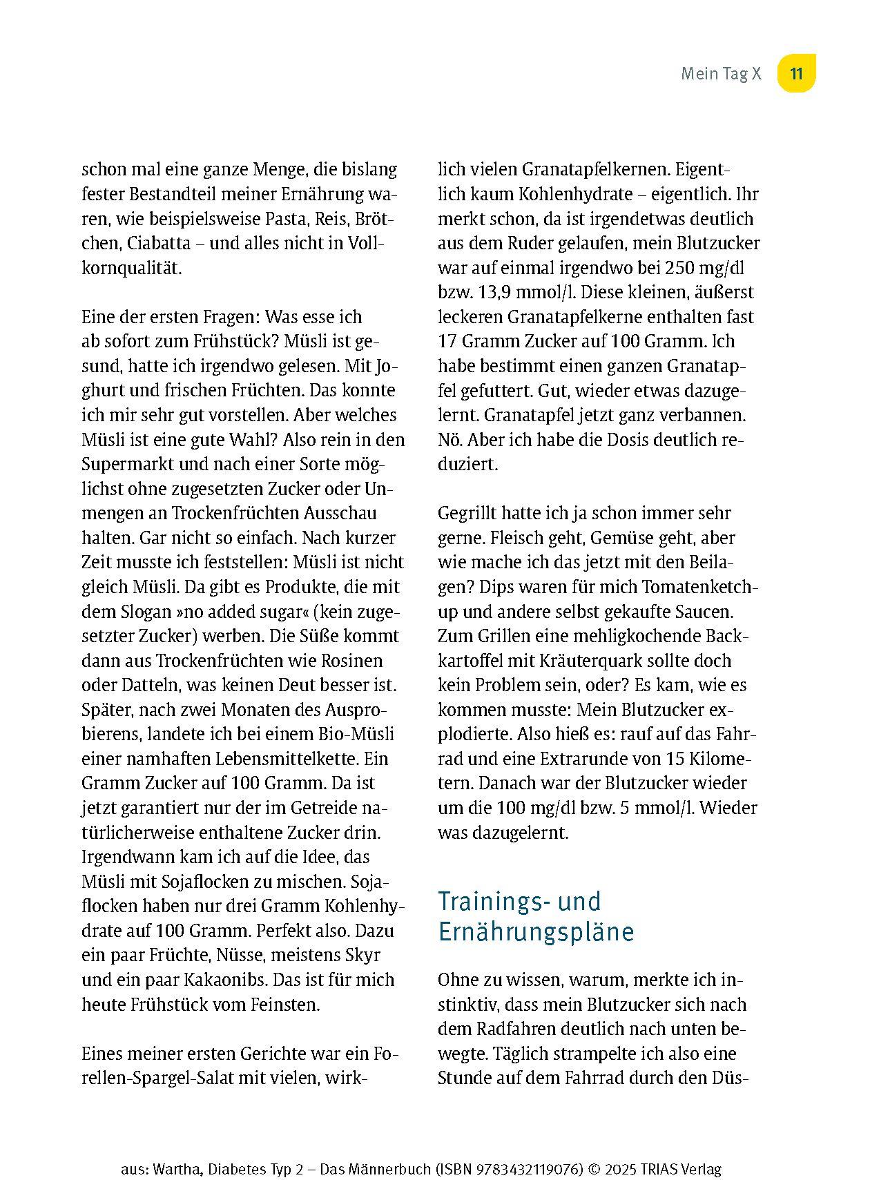 Beispielinhalt (Bild) Diabetes Typ 2 - Das Männerbuch