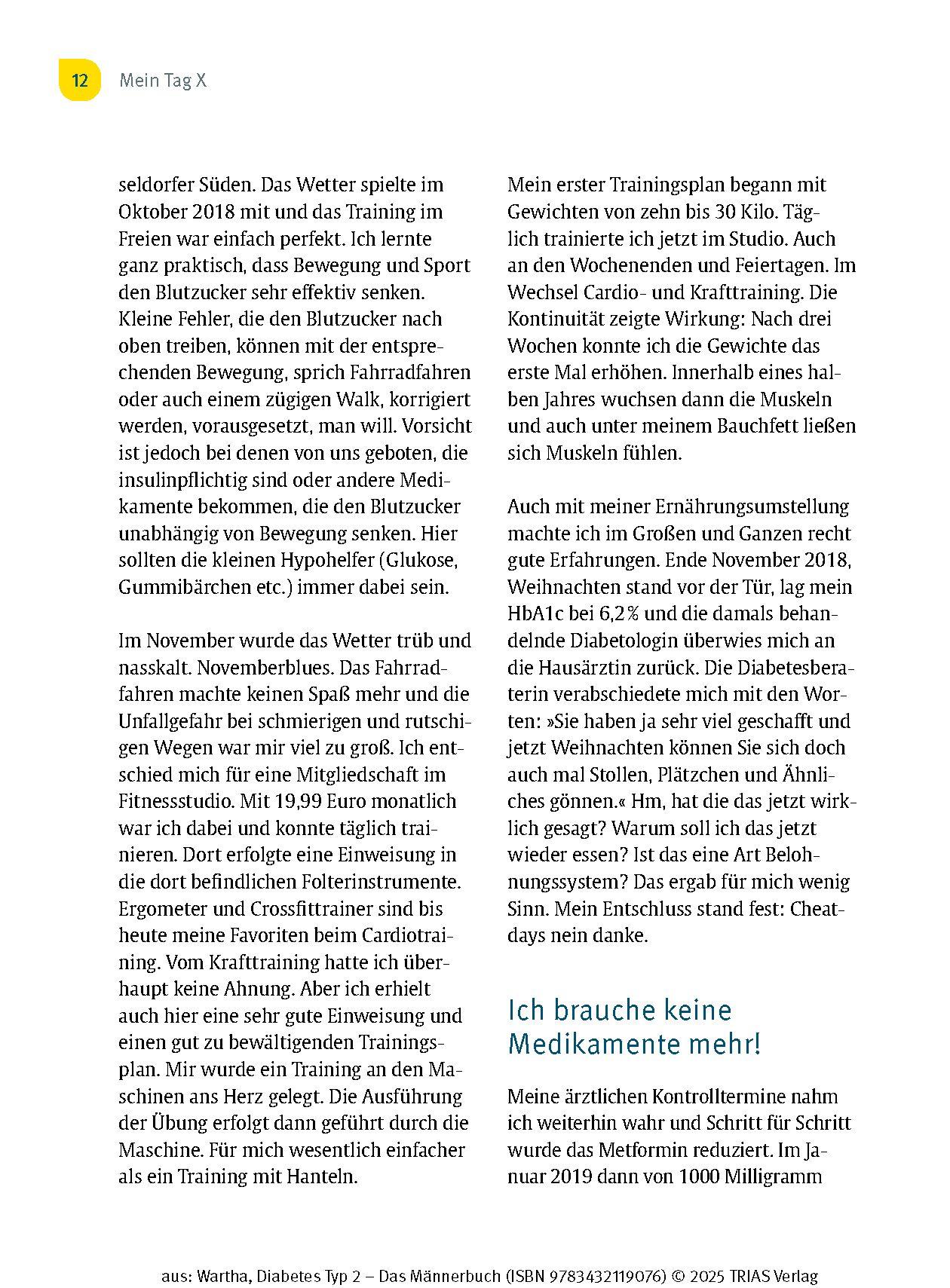 Beispielinhalt (Bild) Diabetes Typ 2 - Das Männerbuch