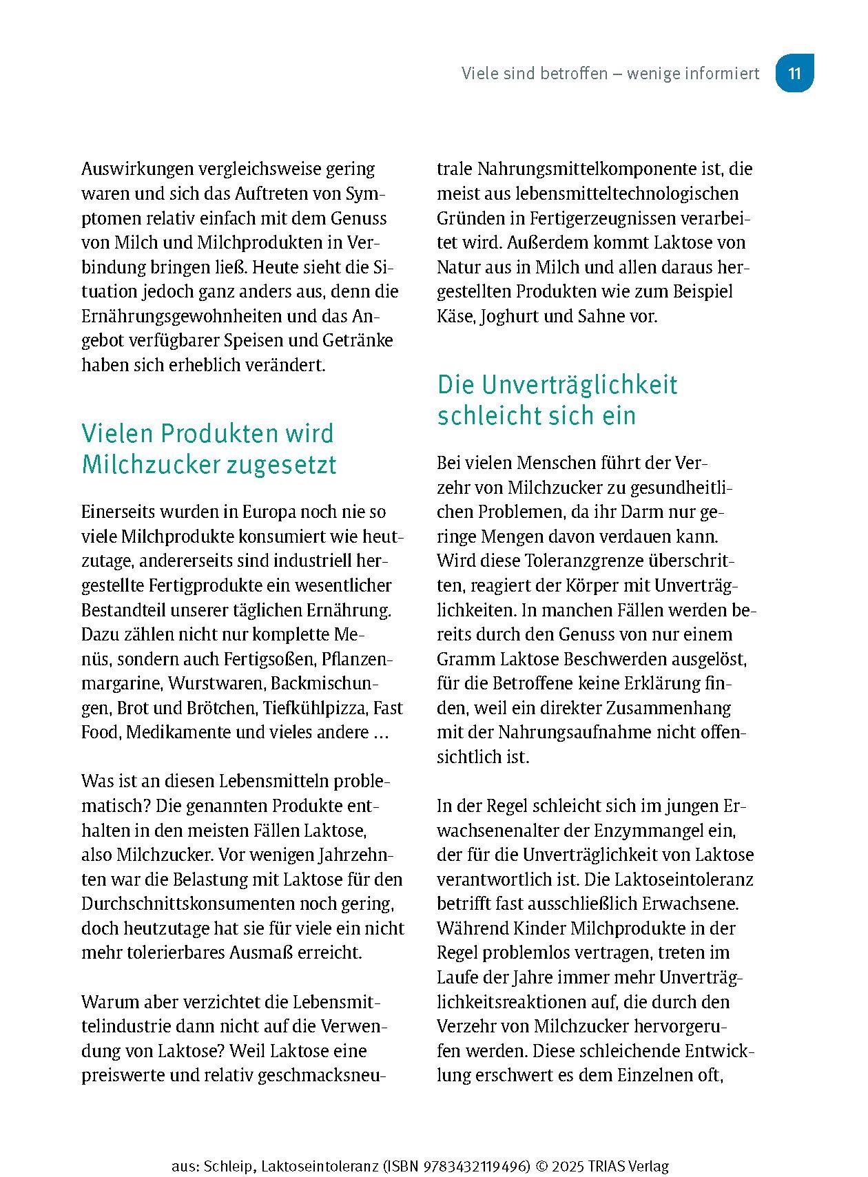 Beispielinhalt (Bild) Laktose-Intoleranz