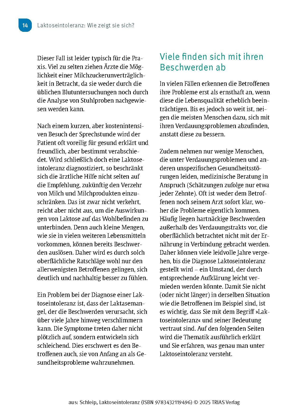 Beispielinhalt (Bild) Laktose-Intoleranz