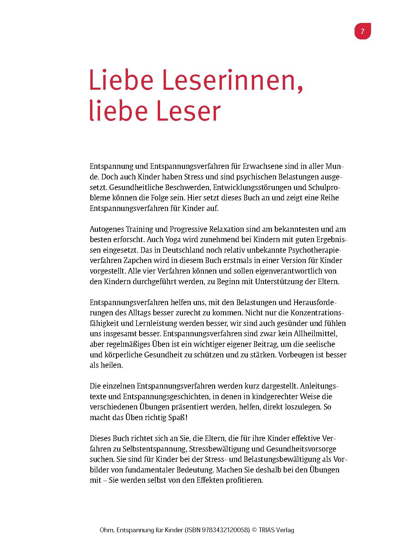 Beispielinhalt (Bild) Entspannung für Kinder