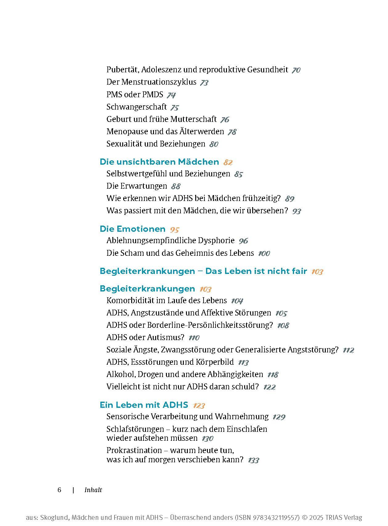 Beispielinhalt (Bild) Mädchen und Frauen mit ADHS