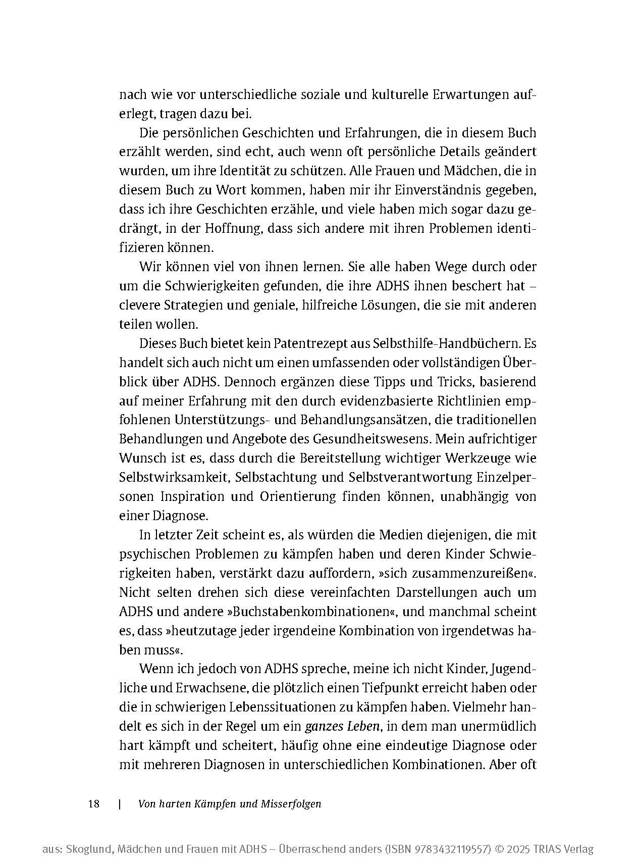 Beispielinhalt (Bild) Mädchen und Frauen mit ADHS