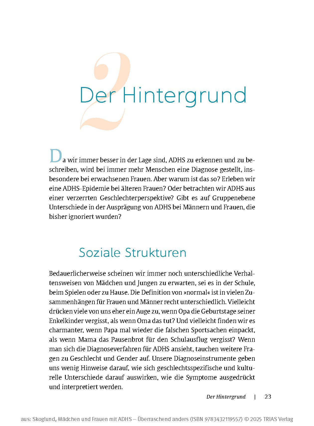 Beispielinhalt (Bild) Mädchen und Frauen mit ADHS